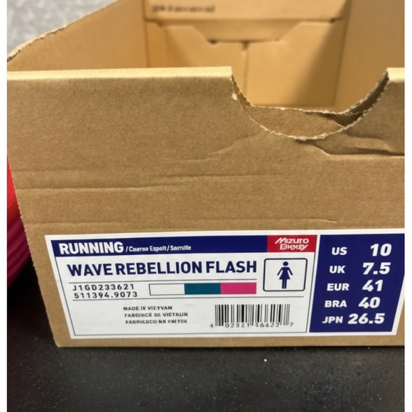 Mizuno Wave Rebellion Flash Running Shoes Women's Pink White Teal size 10 $190 - Picture 8 of 10